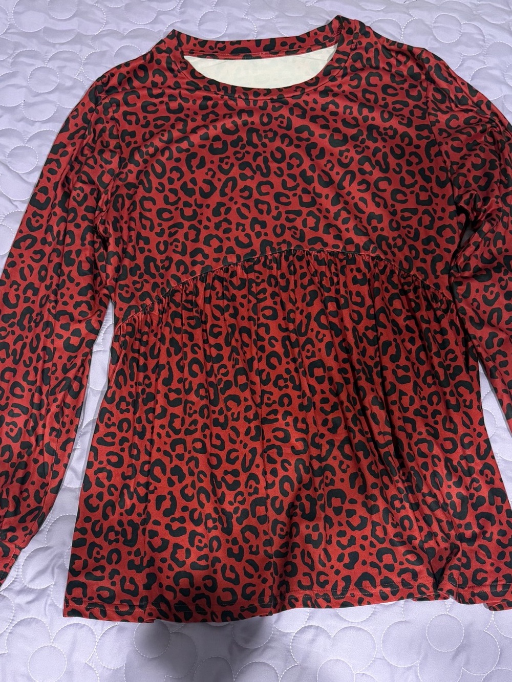 Leopard Print Long Sleeve Tunic Size Medium